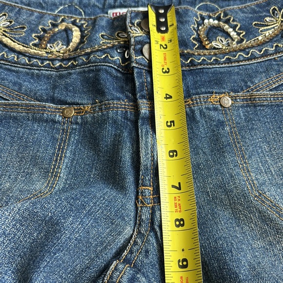 NEW 90s Bisou Bisou Mid-Rise Bootcut Jeans 30/32 Y2K Embellished Sequin Boho - Picture 12 of 16